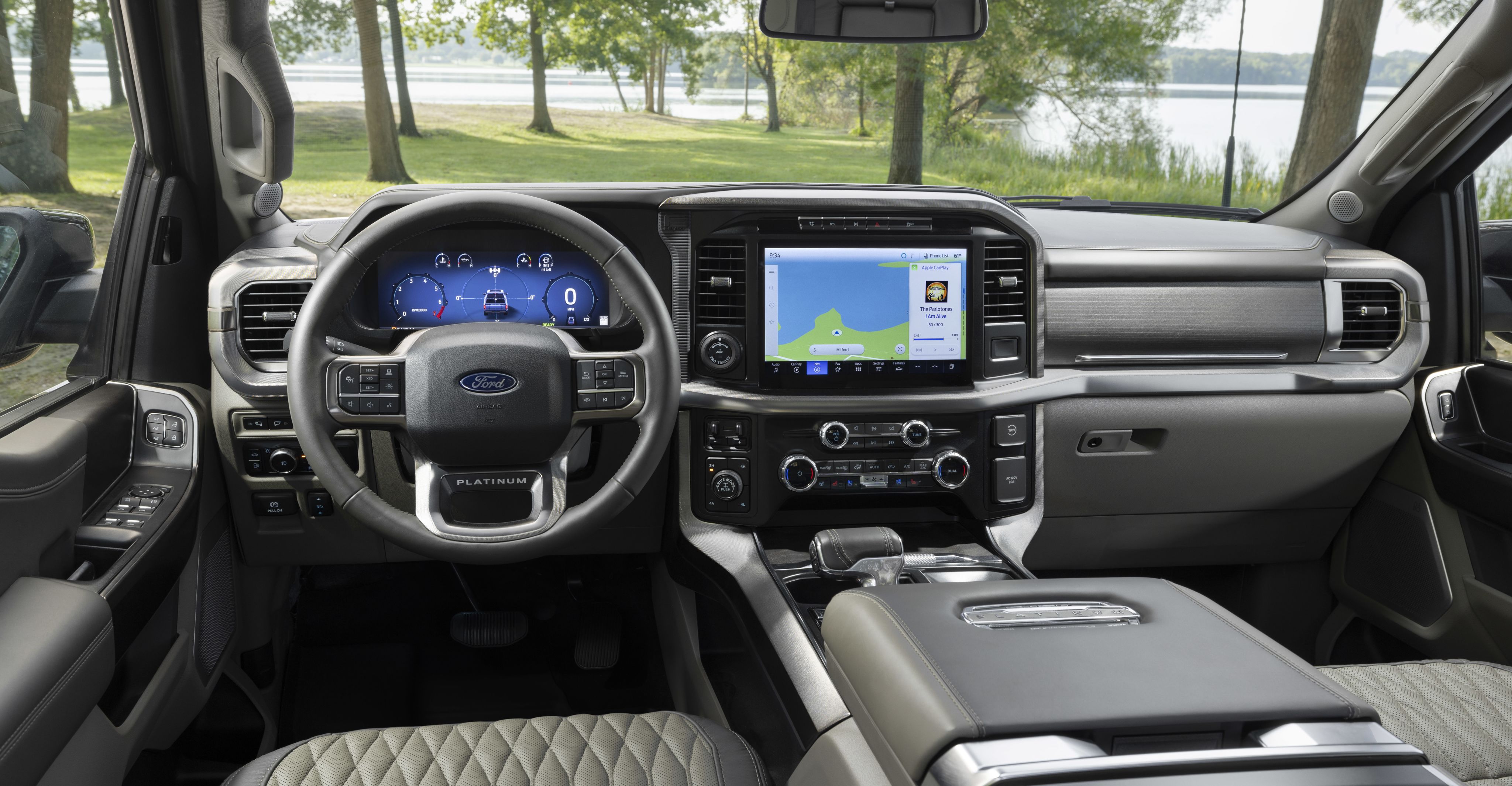 The interior of a 2024 Ford F-150 Platinum