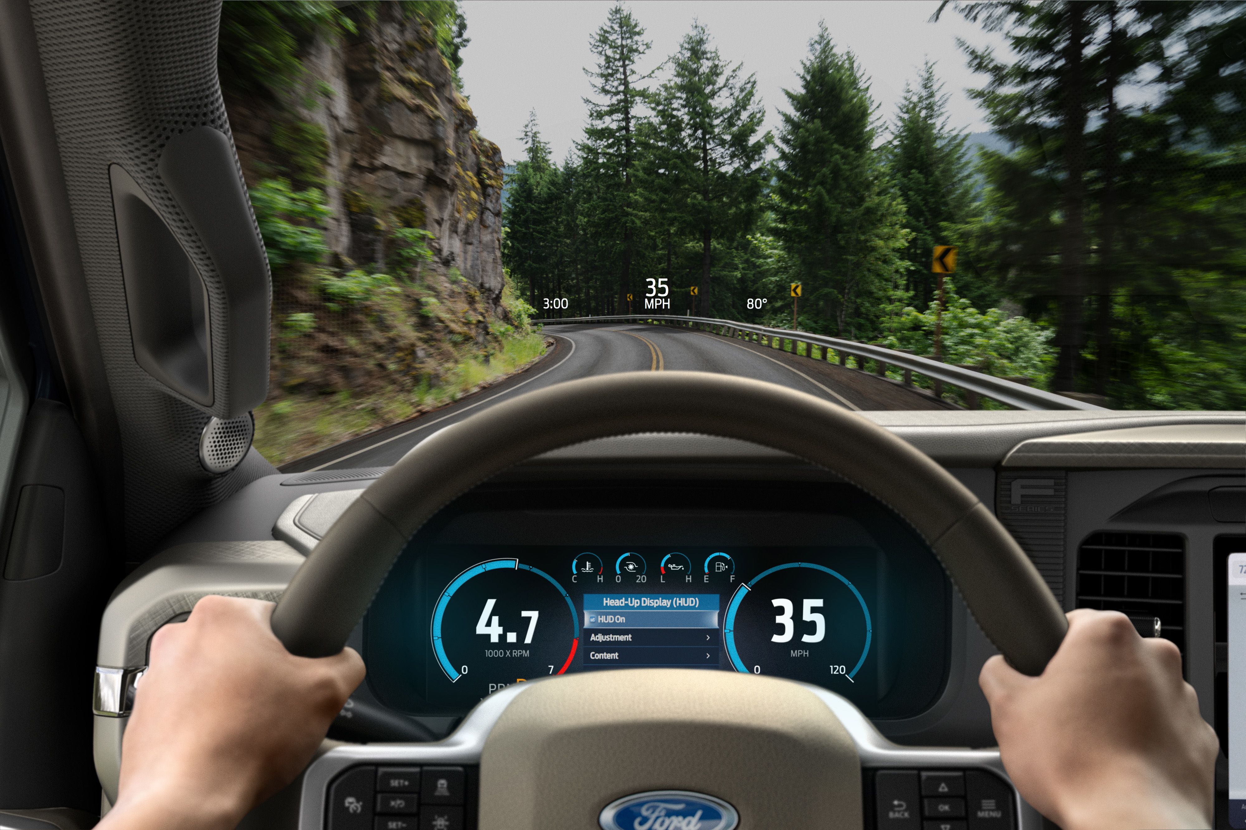 New Head-Up Display shows important information